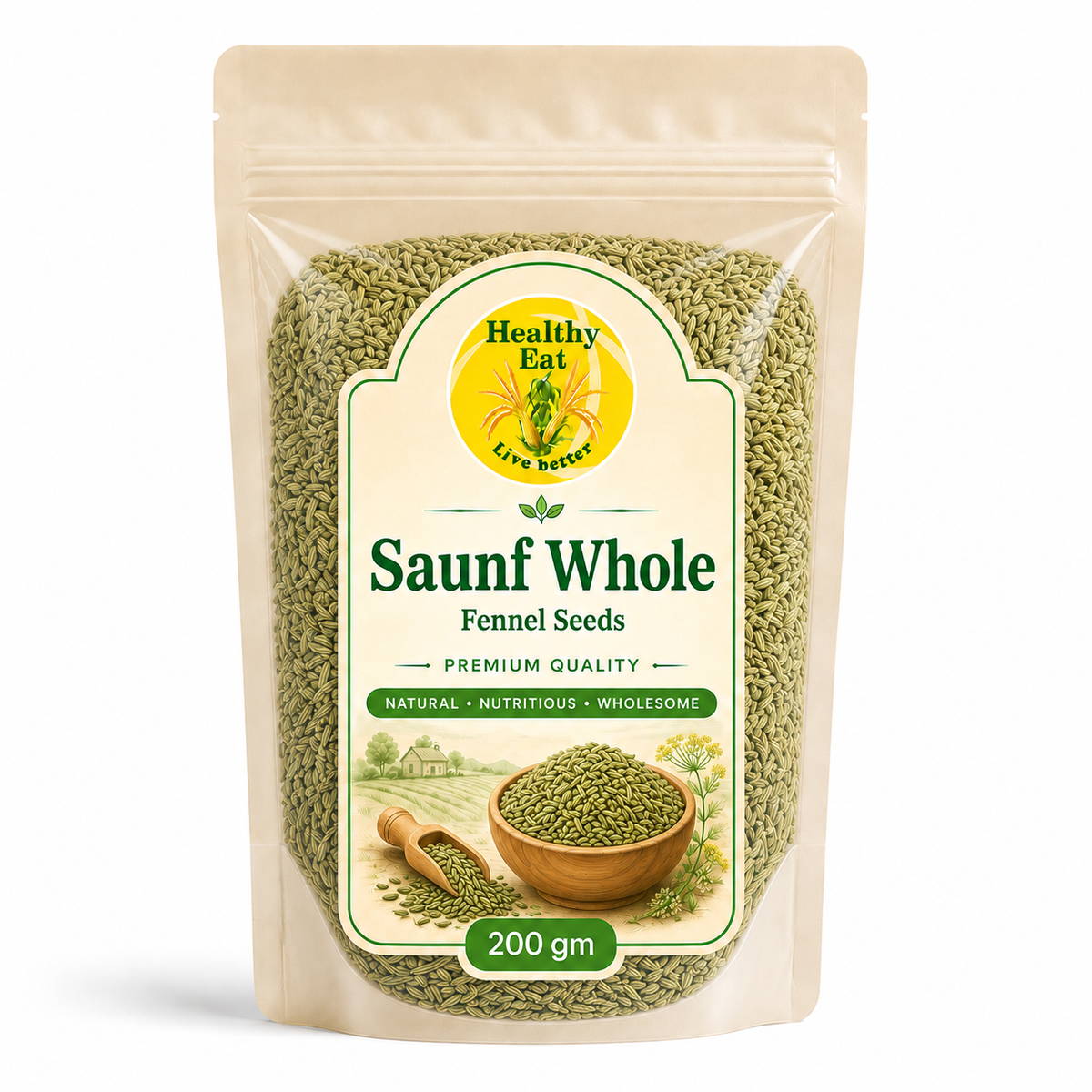 Healthy Eat Saunf Whole – Premium Fennel Seeds 200 gm