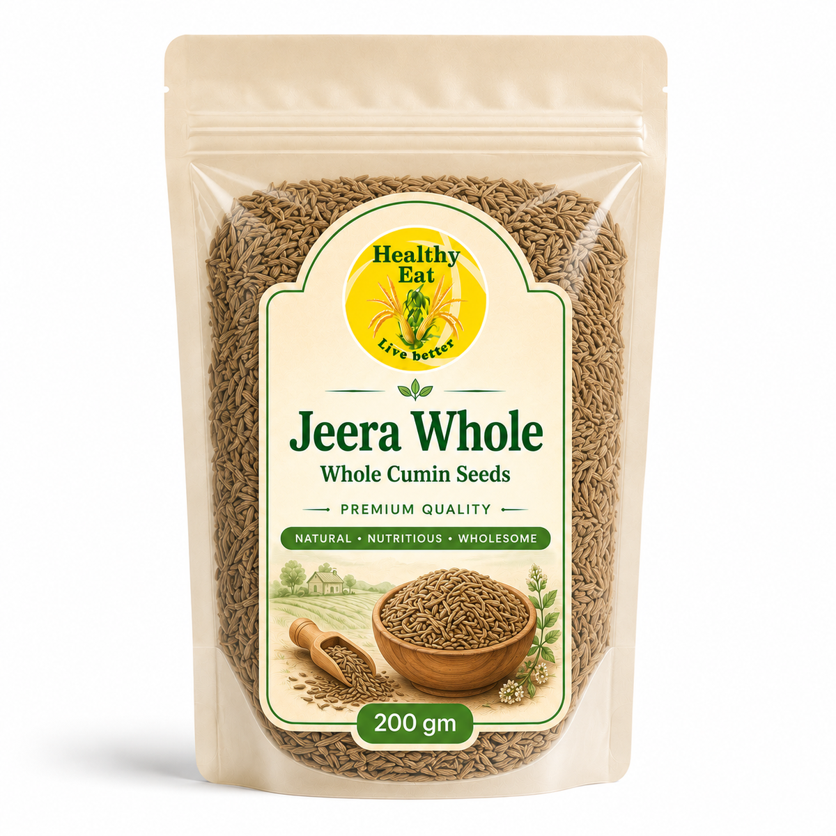 Healthy Eat Jeera Whole – Premium Cumin Seeds 200 gm