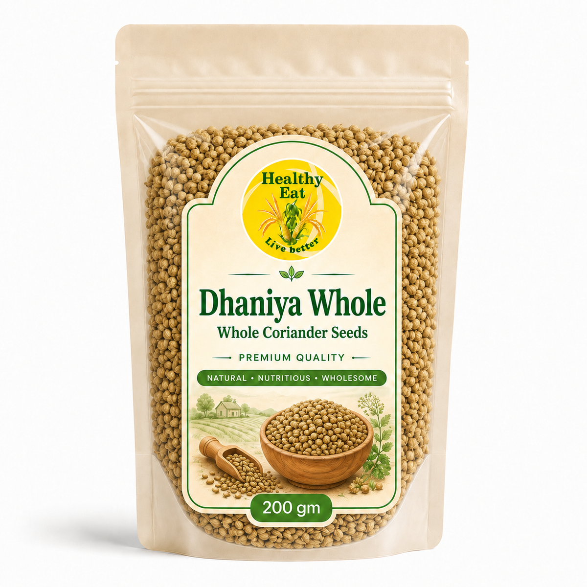 Healthy Eat Dhaniya Whole – Premium Coriander Seeds 200 gm