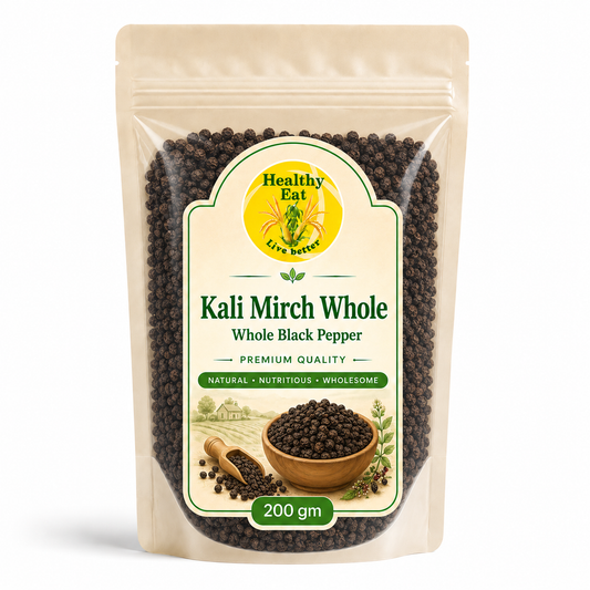 Healthy Eat Kali Mirch Whole – Premium Black Pepper 200 gm