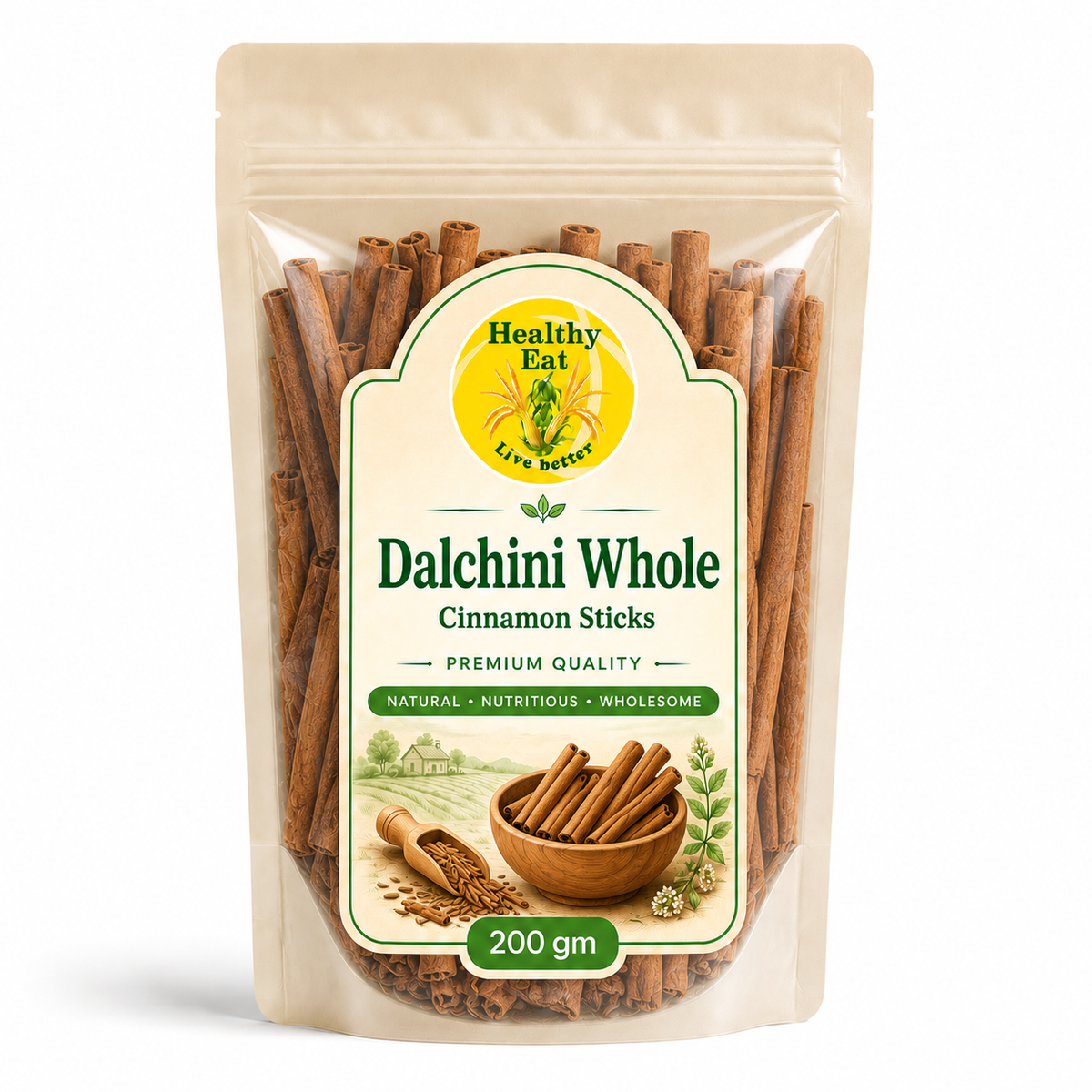 Healthy Eat Dalchini Whole – Premium Cinnamon Sticks 200 gm